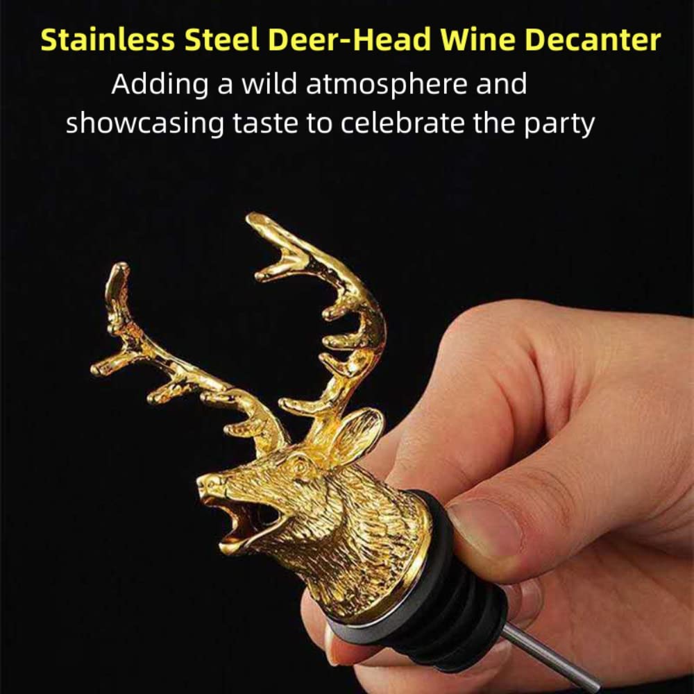 Versatore Per Bottiglie A Testa Di Cervo - Design Vintage In Lega Di Zinco - Foto 5