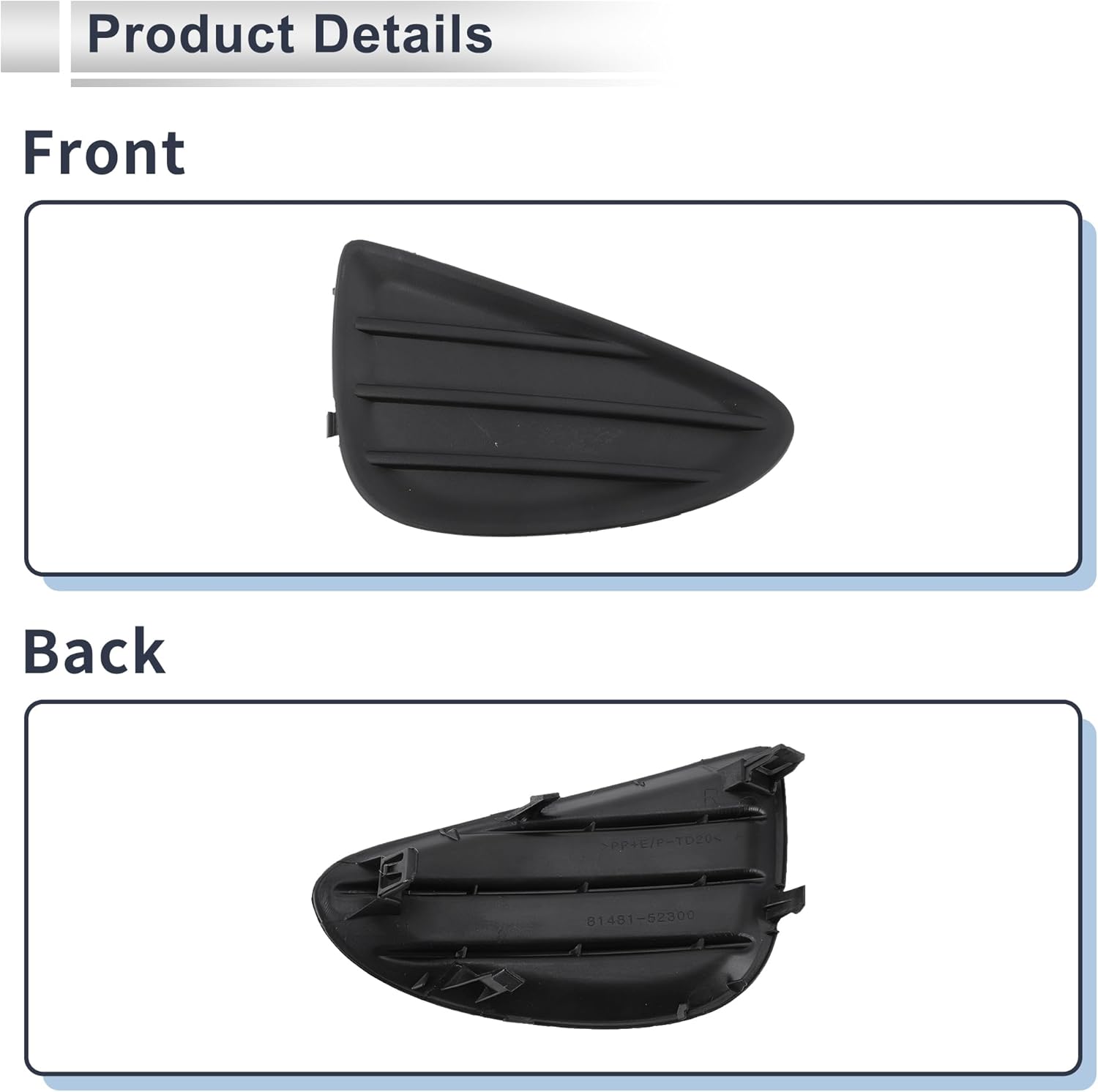 Front Right Fog Light Grill for Toyota Yaris 2012-2014 Front Lower Bumper Fog Light Cover Inserts No.8148152300 ABS 1 Pc - Image 6