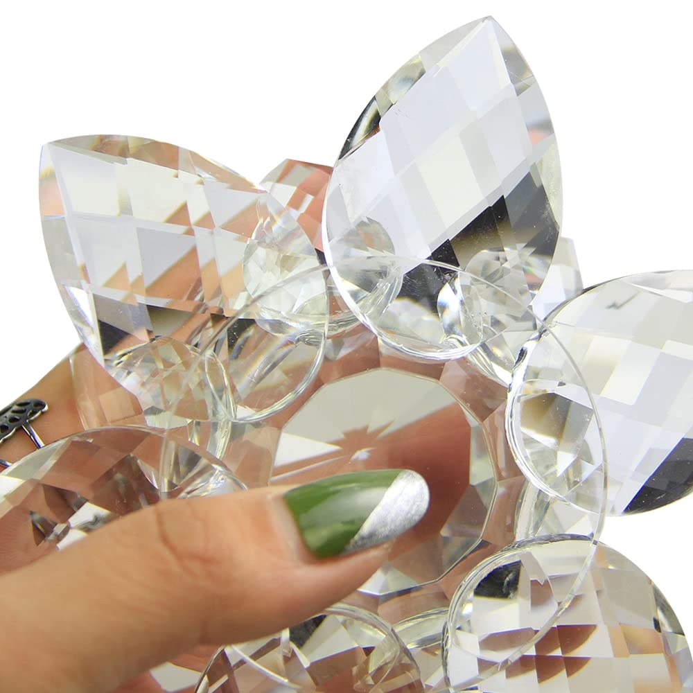 Żyrandol Kryształowy Pryzmaty Ozdoba Kryształowy Łabędź Lotos Szklana Figurka Papier Miejski Ornament Feng Shui Dekoracyjne Kryształy Oświetlenie Lampy Części zamienne (Kolor: Fioletowy-B, Rozmiar: 200 mm)