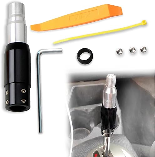 cueclue 1 pieza de adaptador de pomo de palanca de cambios, convertidor de aleación de aluminio, kit de adaptador de pomo de cambio, adecuado para