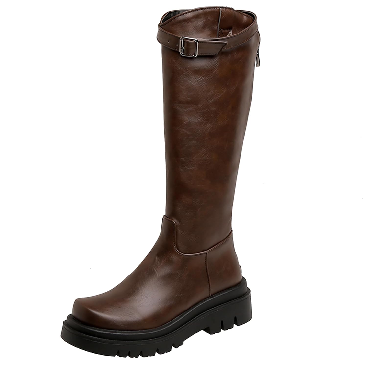 Fashion Round Toe Knee High Platform Boots Ladies