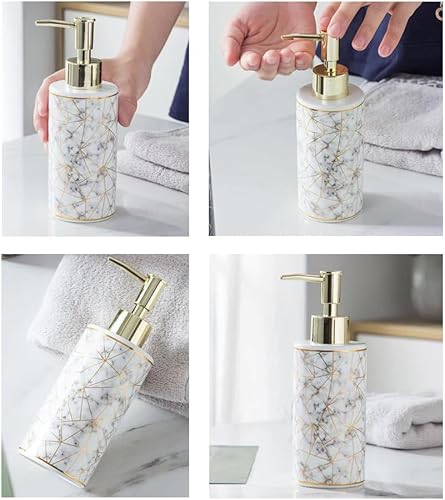 Miniatura 6 de Dispensador de jabón de cerámica con bomba a prueba de óxido, dispensador de jabón líquido de mano de repuesto de 10 onzas para baño y cocina