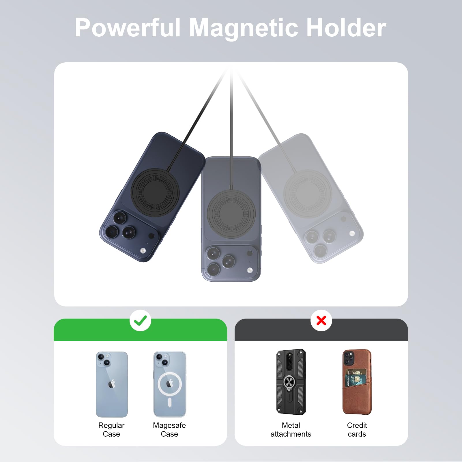 Confezione da 2 caricabatterie wireless magnetici, pad di ricarica rapida da 15 W per Samsung Galaxy S26 Ultra/S26+/S26, S25/S24, Pixel 10/9/8/7, iPhone 17/16/15/14/13/12, cavo USB-C da 1,2 m con