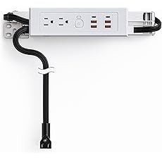 Drawer Outlet Kit with PD 20W USB-C Fast Charging Station(2), AC(TR)(15Amp) Outlets(2), (14 AWG) Power Cable, Aluminum Cord Management Arm for Wide Drawer Bathroom Kitchen Bedroom Offices Cabinets