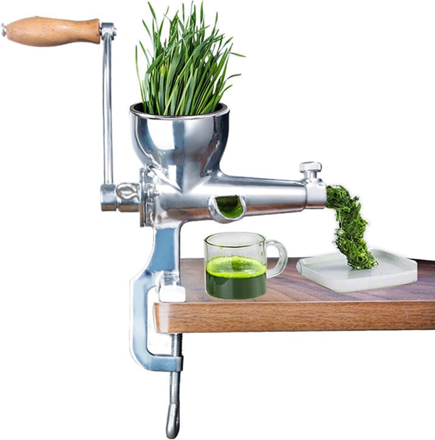 Manual Juicer - Stainless Fruit Extractor | with Cleaning Brush and Hand Crank Pomegranate Juicer | for Tomato Citrus Lemon Orange Berry