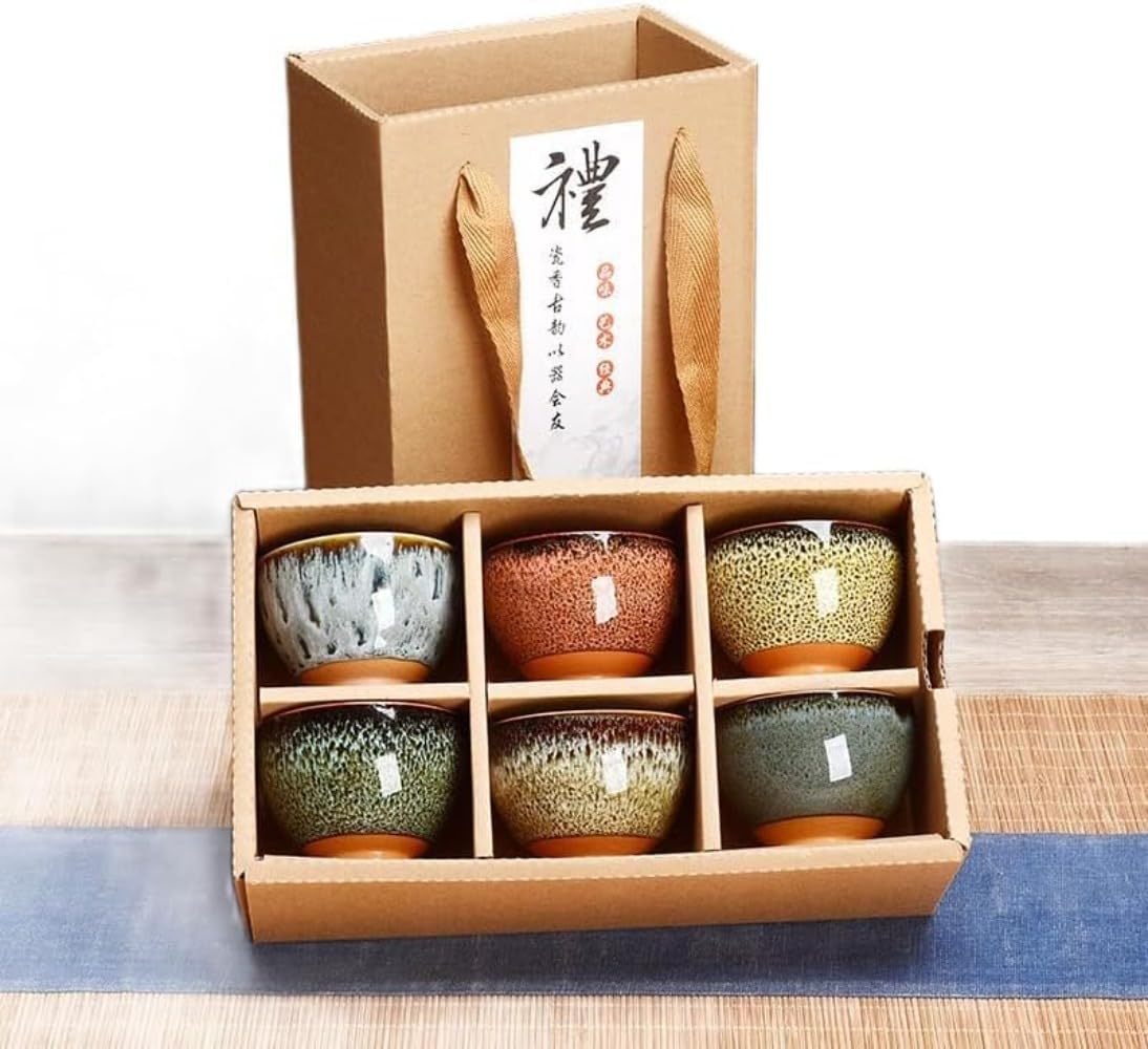 Amazon | IWEJ 有田焼 湯呑みセット 6 個入り 日本製陶器 70ml 来客用