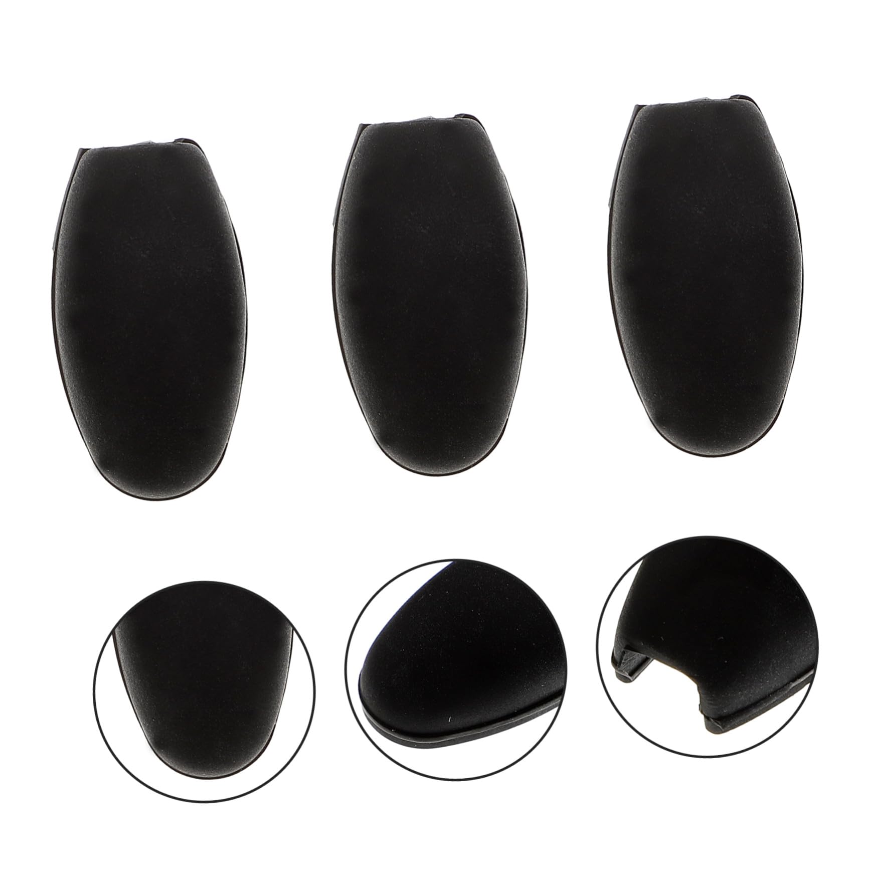 HANABASS Couvercle de Clé Latérale de Saxophone, Coussin de Paume Noir en Caoutchouc, Lot de 3 Pièces, Remplacement Facile pour Accessoire de Protection