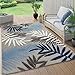 Rugshop Evora Palm Frond Non-Shedding Patio Deck Backyard Indoor/Outdoor Area Rug 7'10