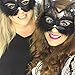 Venetian Masquerade Mask Women's Sexy Black Glitter Fancy Cat Lace Eye Mask (Black Cat Mask)