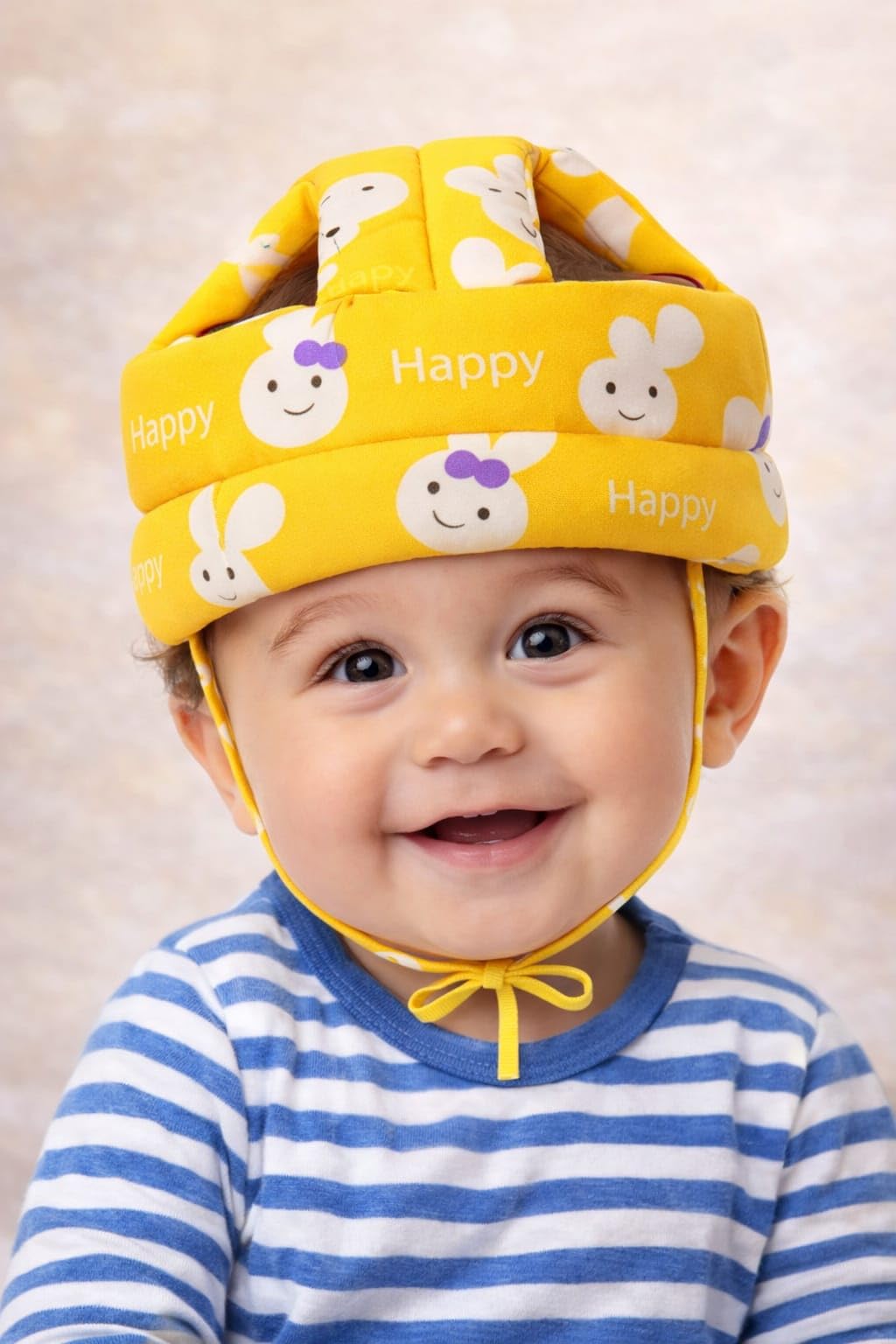 Baby Head Protector with Head Protective Hat Combo Helmet Backpack Soft Cushioning, Adjustable Head Belt, (Yellow Printed (Pack of 1pcs), (6-18 Months))-image-7