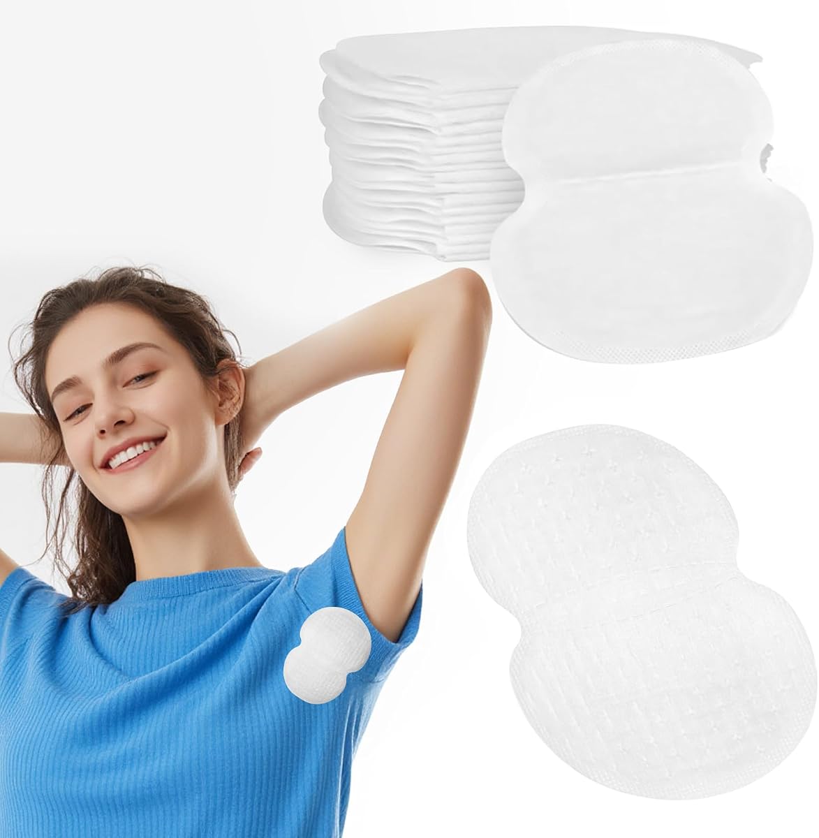 80 almohadillas para el sudor de axilas para debajo de los brazos, comodidad extra, para hiperhidrosis, para hombres y mujeres, no visibles, protectores/protectores desechables para axilas