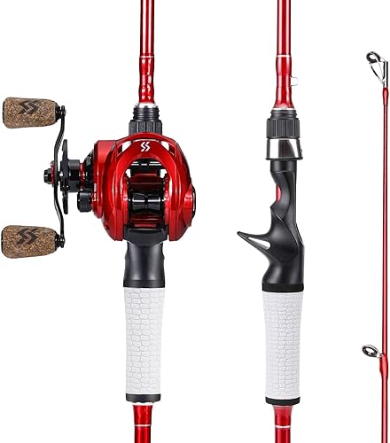 Miniatura 9 de One Bass Spirit Flame - Carrete de caña de pescar Spinning & Baitcasting con grafito 2 piezas en blanco, guías de acero inoxidable