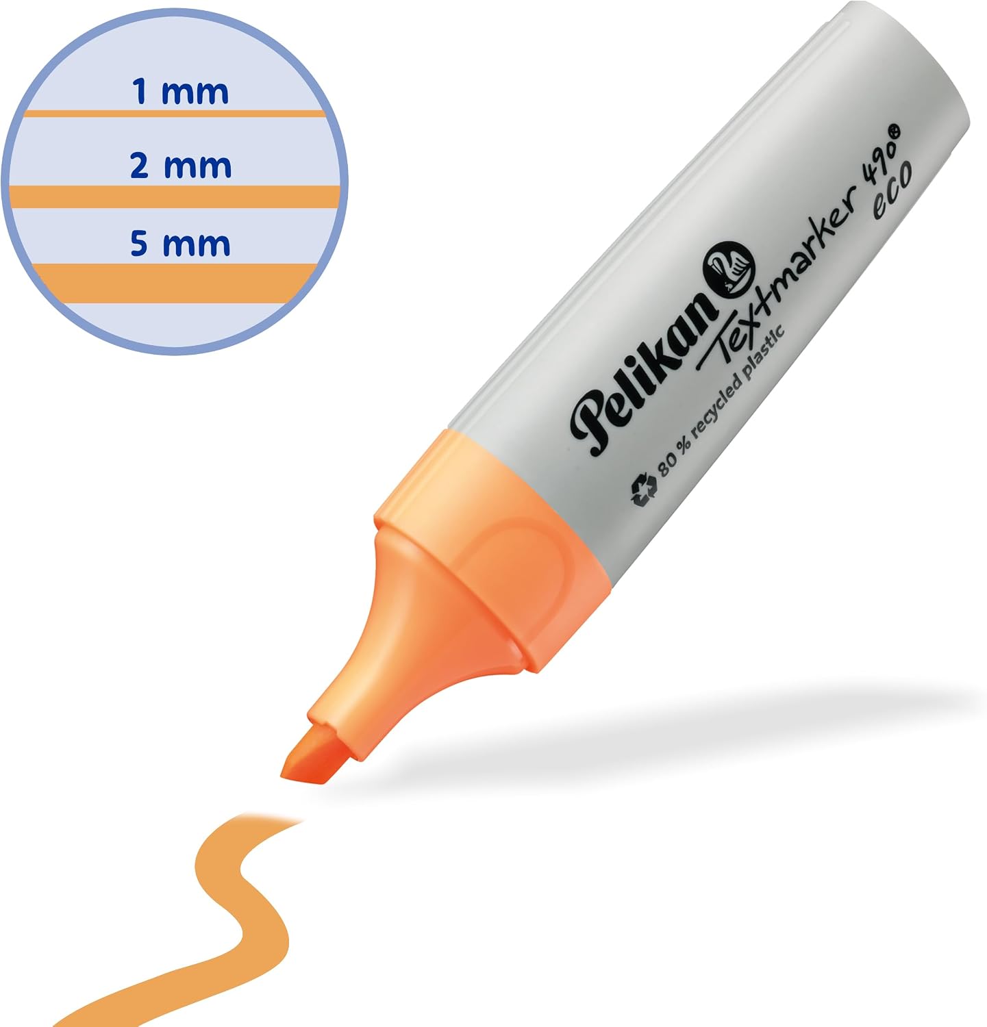 Pelikan Highlighters 490 eco Neon Orange Pack of 10 in Folding Box