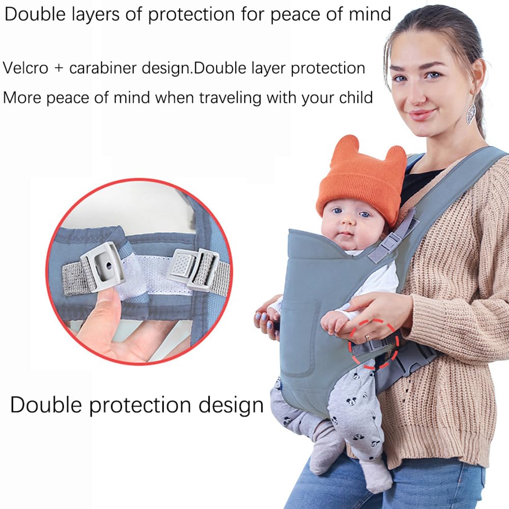 Marsupio Neonato,Marsupio Neonato 0-24 Mesi,Fascia Porta Bebe,Marsupio Neonati Ergonomico, Porta Bambino da 0-24 Mesi(Inferiore a 15kg) Puro Cotone Traspirante Leggero per Neonati