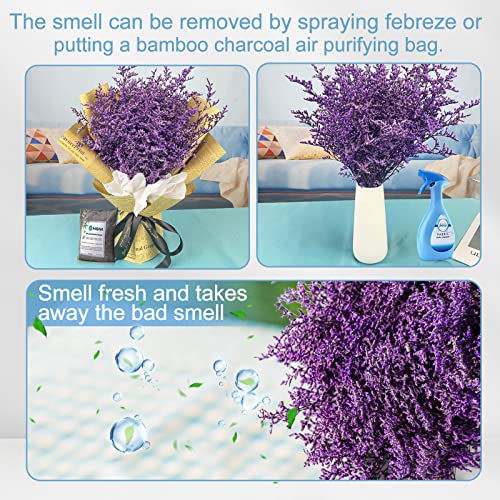 Preserved Natural Limonium Bouquet, 25+ Stems Real Fresh Caspia Bellidifolium, Sea Lavender, Baby Breath Flowers, For Wedding Birthday,Home Décor,Gift For Mother,Valentine’s Day,Rustic Holiday(Purple) #TOP5