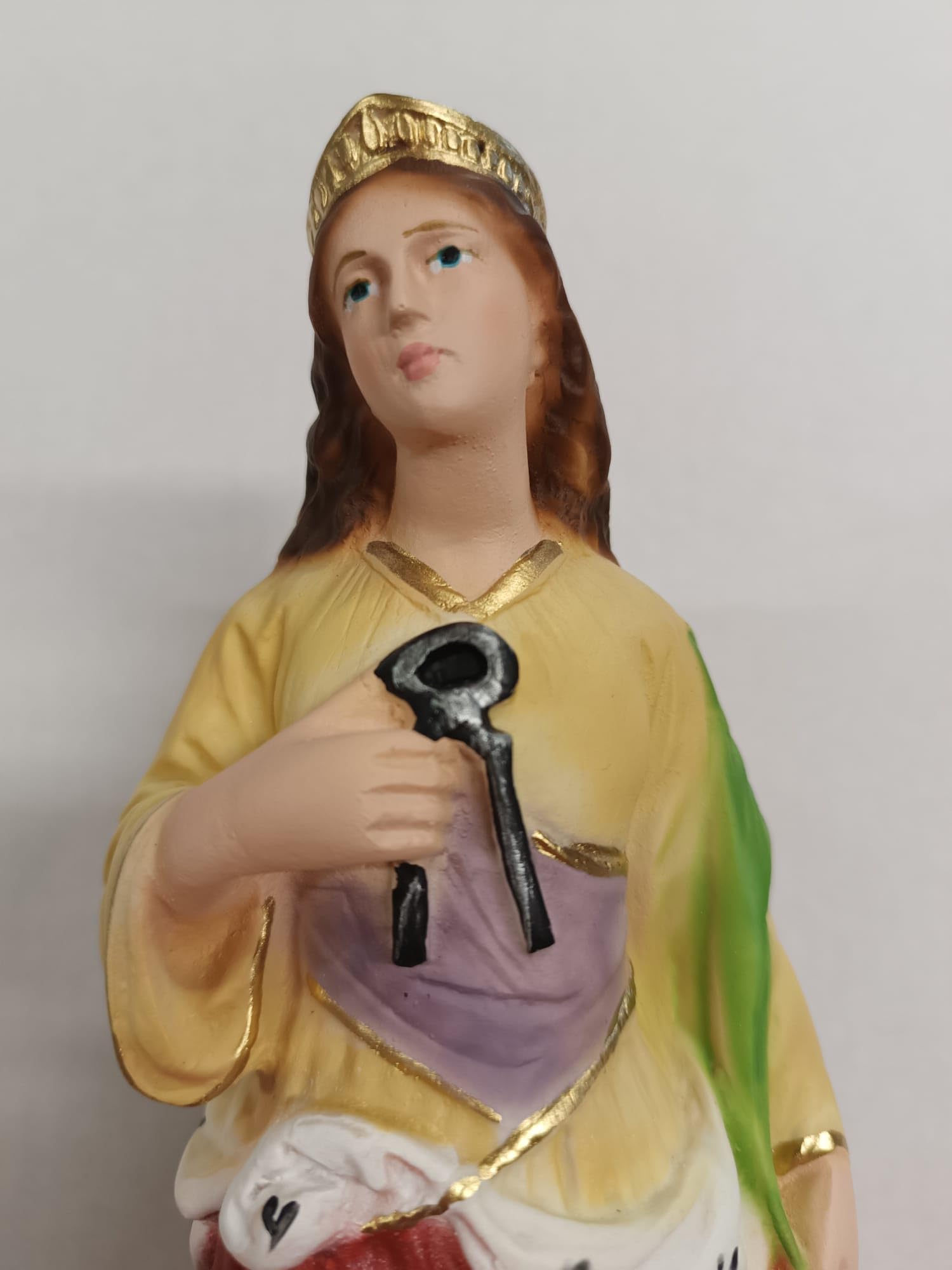 Generico ArteSacracaravaggio Statua di Santa Apollonia cm 30 (11,81 inches) in marmo resina piena decorata a mano di produzione artigianale italiana