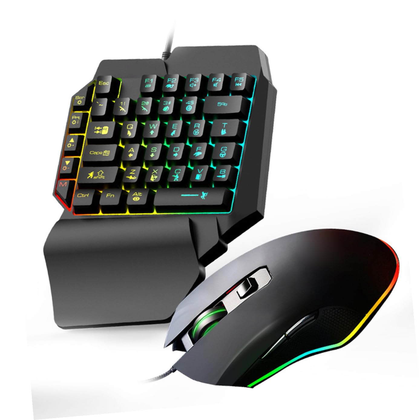 Gadpiparty Tastiera da Gioco Retroilluminata con Mouse, Set per Videogiochi per Ragazzo Ragazza e Intrattenimento Domestico, Design Compatto con Funzionamento Preciso e Facile Installazione
