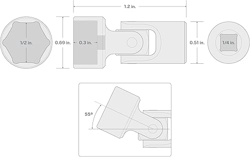 Miniatura 10 de TEKTON 14 pulgada de accionamiento x 0.472 in 6 puntos universal de la junta del zócalo  SHD08112