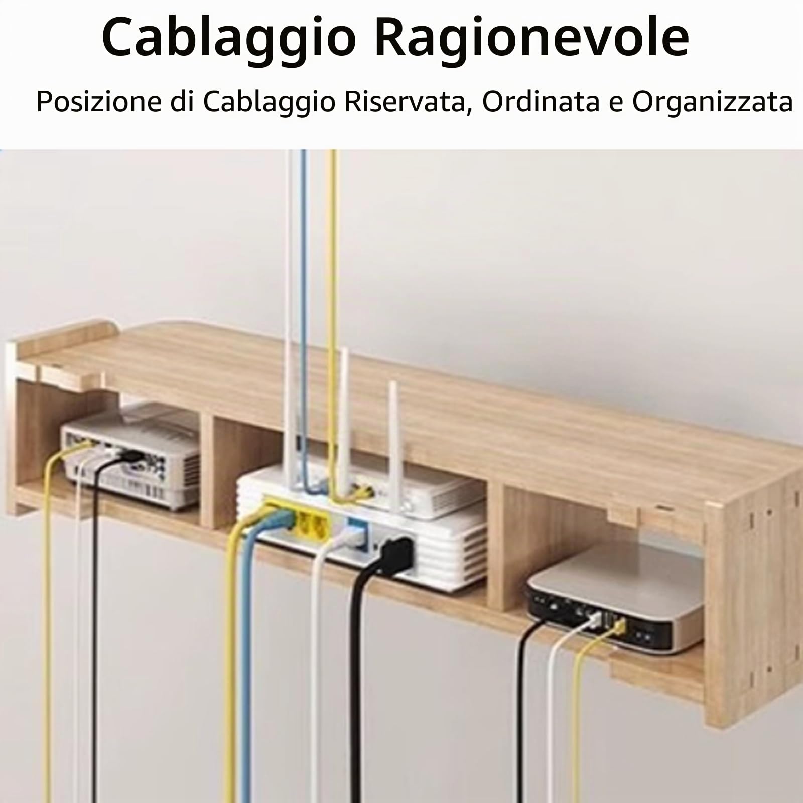 Scaffale Multimediale da Parete, Mensola Sospesa per Proiettore, Supporto per Proiettore Mensola Sospesa sotto La TV