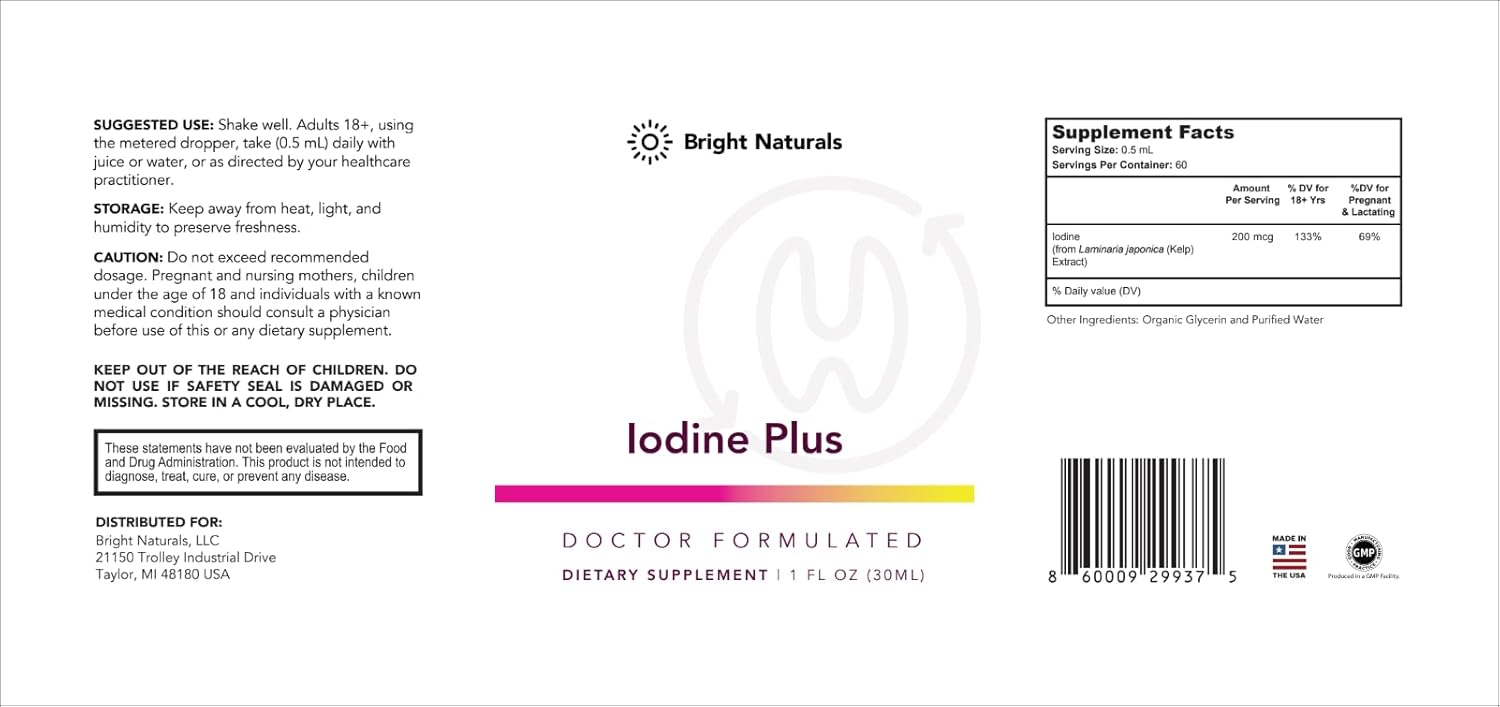 Iodine Plus - Kelp-Based Liquid Supplement Supports Thyroid - Boosts Energy, Improves Sleep, and Enhances Mental Clarity, 60 0.04% Servings - Image 9