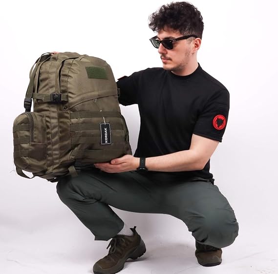 75 Lt Haki Outdoor Sırt Çantası,Molle Sistemli, Suya Dayanıklı, Çok Gözlü, Outdoor, Kamp, Avcılık, Günlük Kullanım, Erkek, Kadın