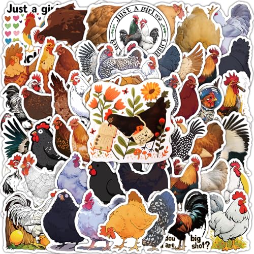 Xbessc 60 Hühner Sticker Ostern Chicken Stickers Tierische Osteraufkleber