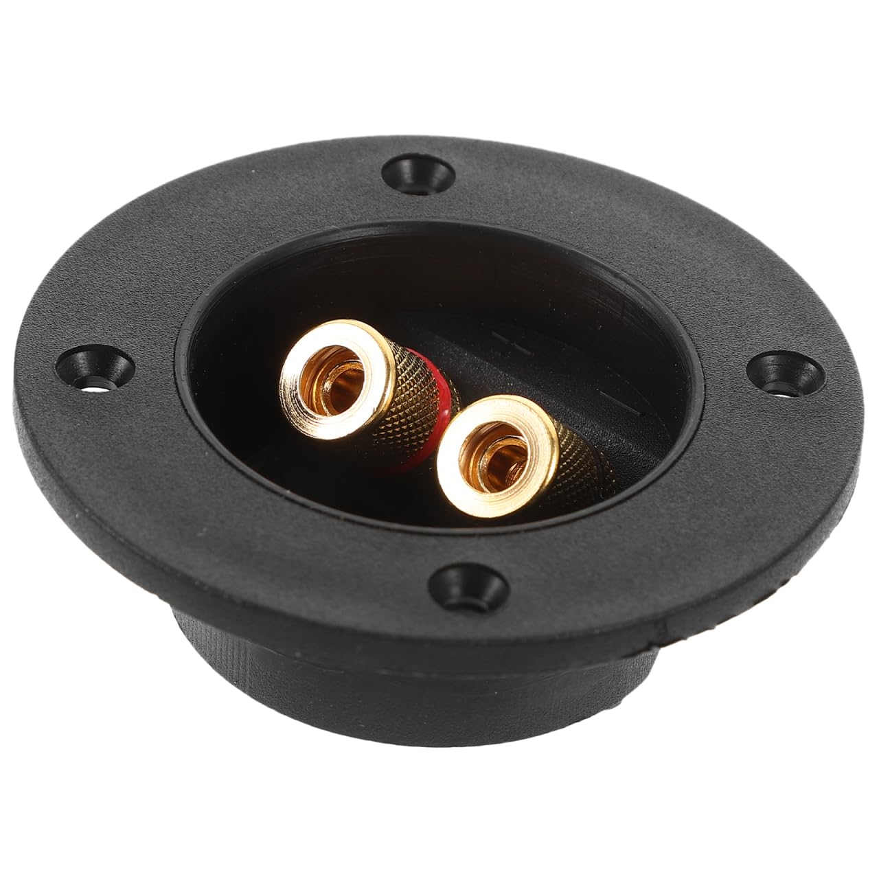 Amosfun DIY 2-Way Speaker Box Terminal Binding Post Round Screw Cup Connector Subwoofer Plug (Black)