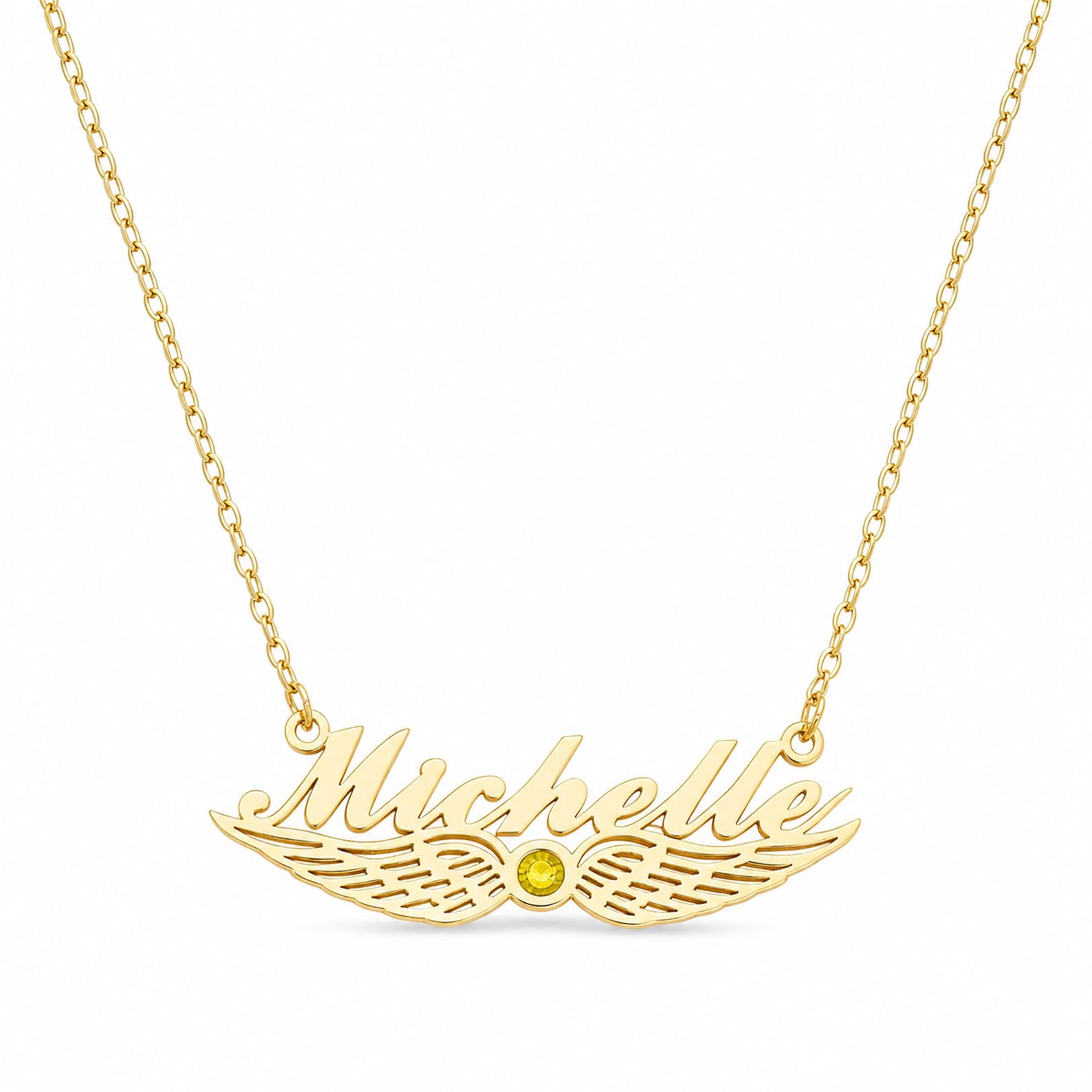 Nome dell'angelo personalizzato Collana argento sterling 925 pietra di nascita targhetta nome Collana Cuore del cuore Compleanno Festa della mamma fatta a mano personalizzato