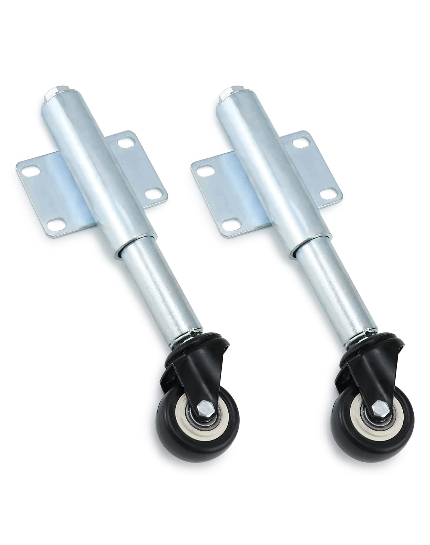QWORK® 2Pcs Roulette Roulant avec Ressort, Roulettes pour Portails Lourds, Meuble et Chariot - Ø50 mm - Capacité de Charge 60 kg Chacun