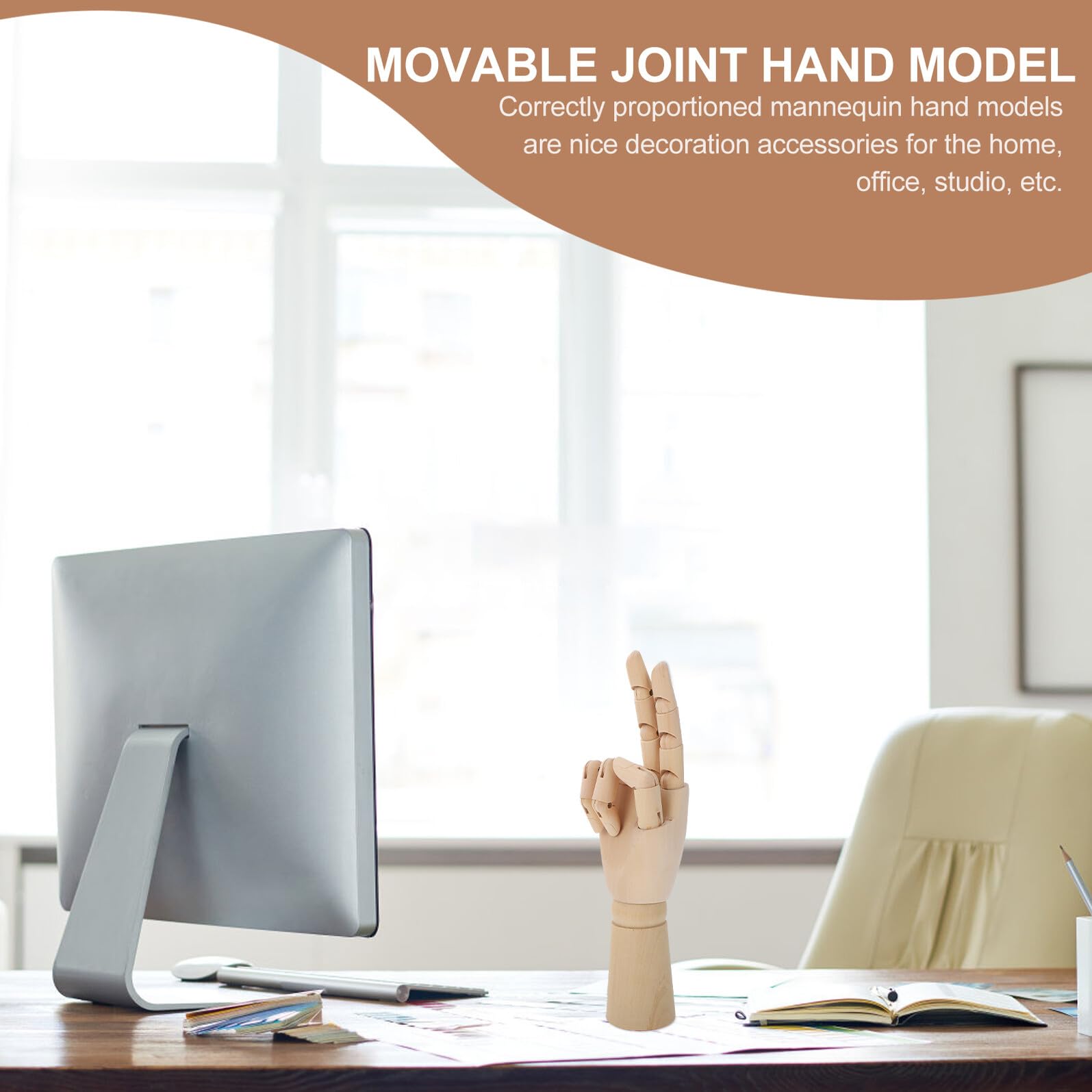 Holz handmodell Gelenkig Beweglich Künstler Zeichenpuppe Skizzieren Übungshand Nageldesign Dekoration Schreibtisch Ornament Geschenk für Künstler