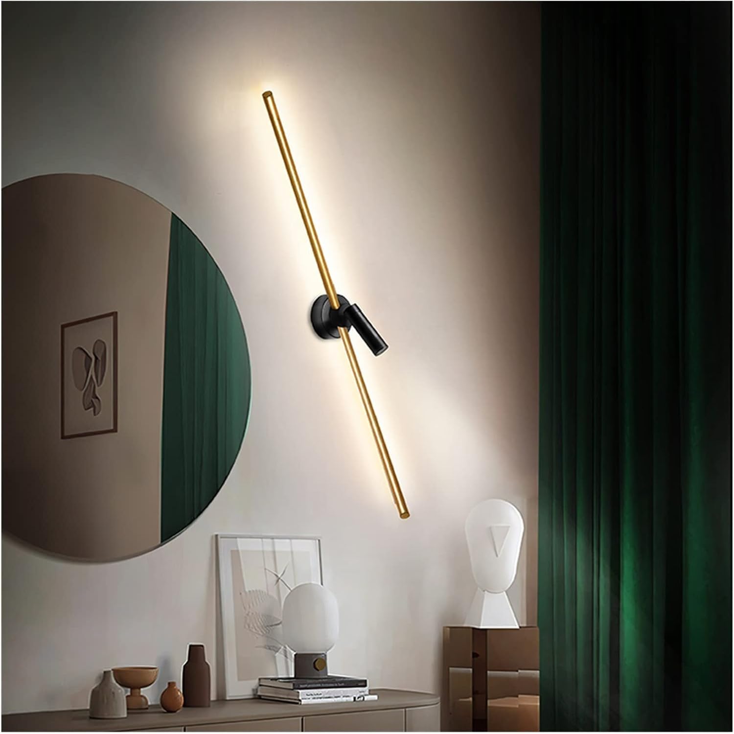 HPTHLY Wall Lamp, Led Wall Lamp Compatible With Bedroom Bedside Interior Sconce Light Aisle Corridor Home - Decoration Gold Wall Light Fixtures,Luxury