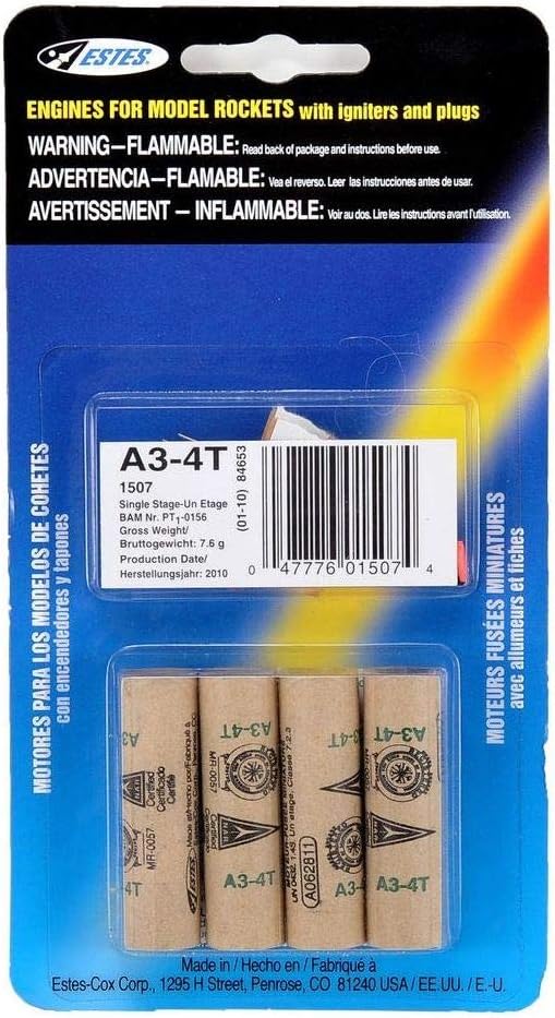 DOGNNAK EST1507 A3-4T Mini PC Model Rocket Engines (4 Pack, 1920 x 1080, Black)