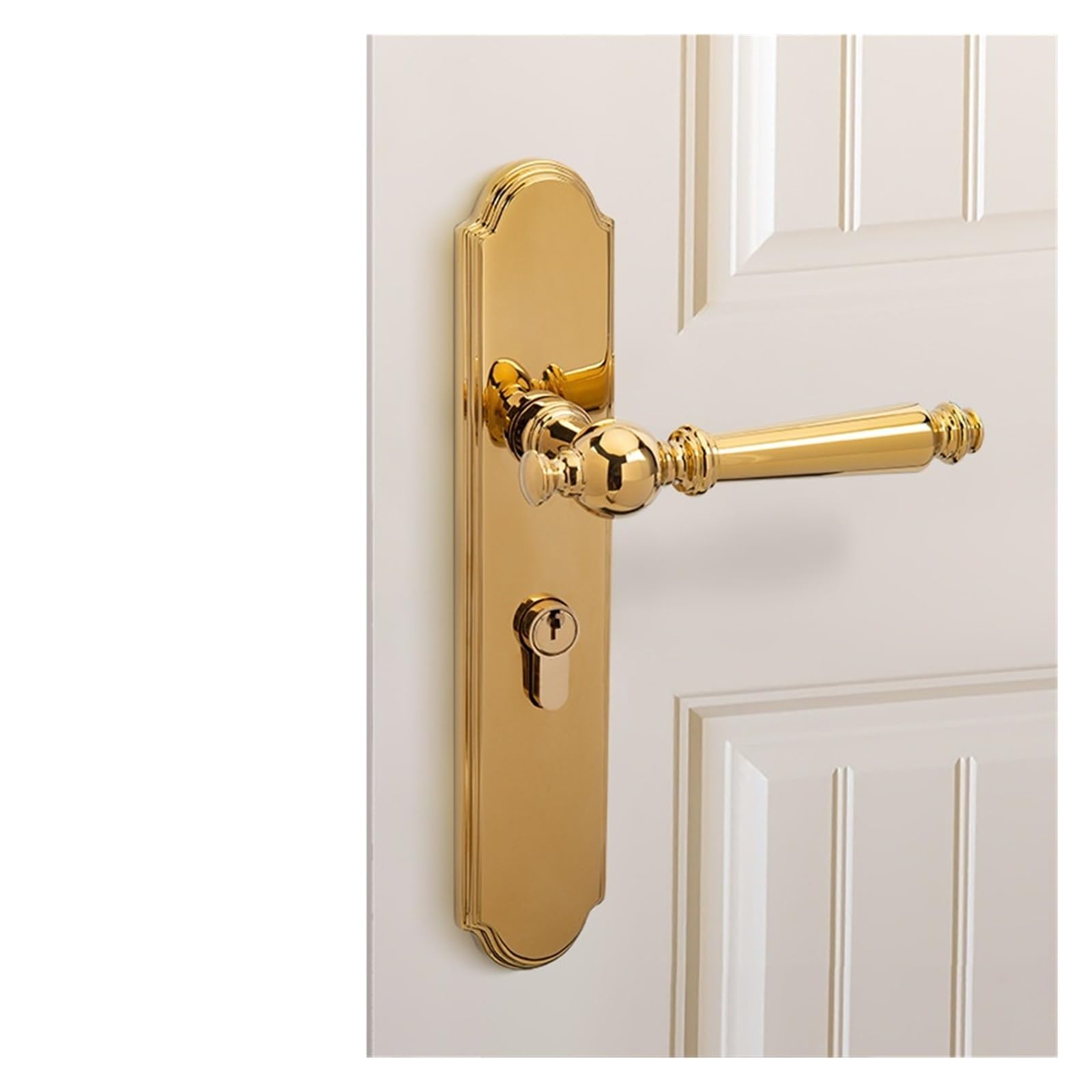 Serrure de porte de chambre cuivre pur PVD Gold style américain luxe