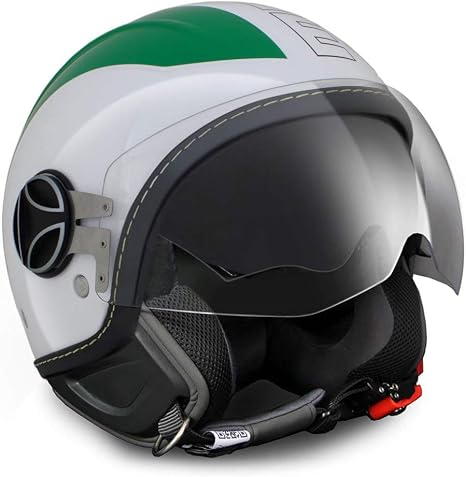 10030080014 CASCO MOMO AVIO PRO ITALIA VERDE/BIANCO/ROSSO 150° DECALC  OUTLINE NERA M lencicol Auto e Moto Moto, accessori e componenti