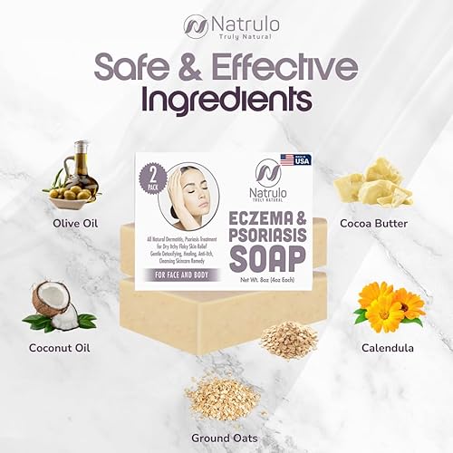 Miniatura 5 de Barra de jabón para eczema para cara y cuerpo  Dermatitis totalmente natural, solución de psoriasis para alivio de la piel seca y escamosa