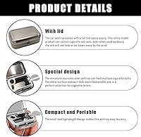Vista 3 de Ceniceros Portátiles, Mini Cenicero Portátil de Acero Inoxidable con Tapa a Prueba de Viento, Cenicero de Bolsillo Creativo Portátil Impermeable