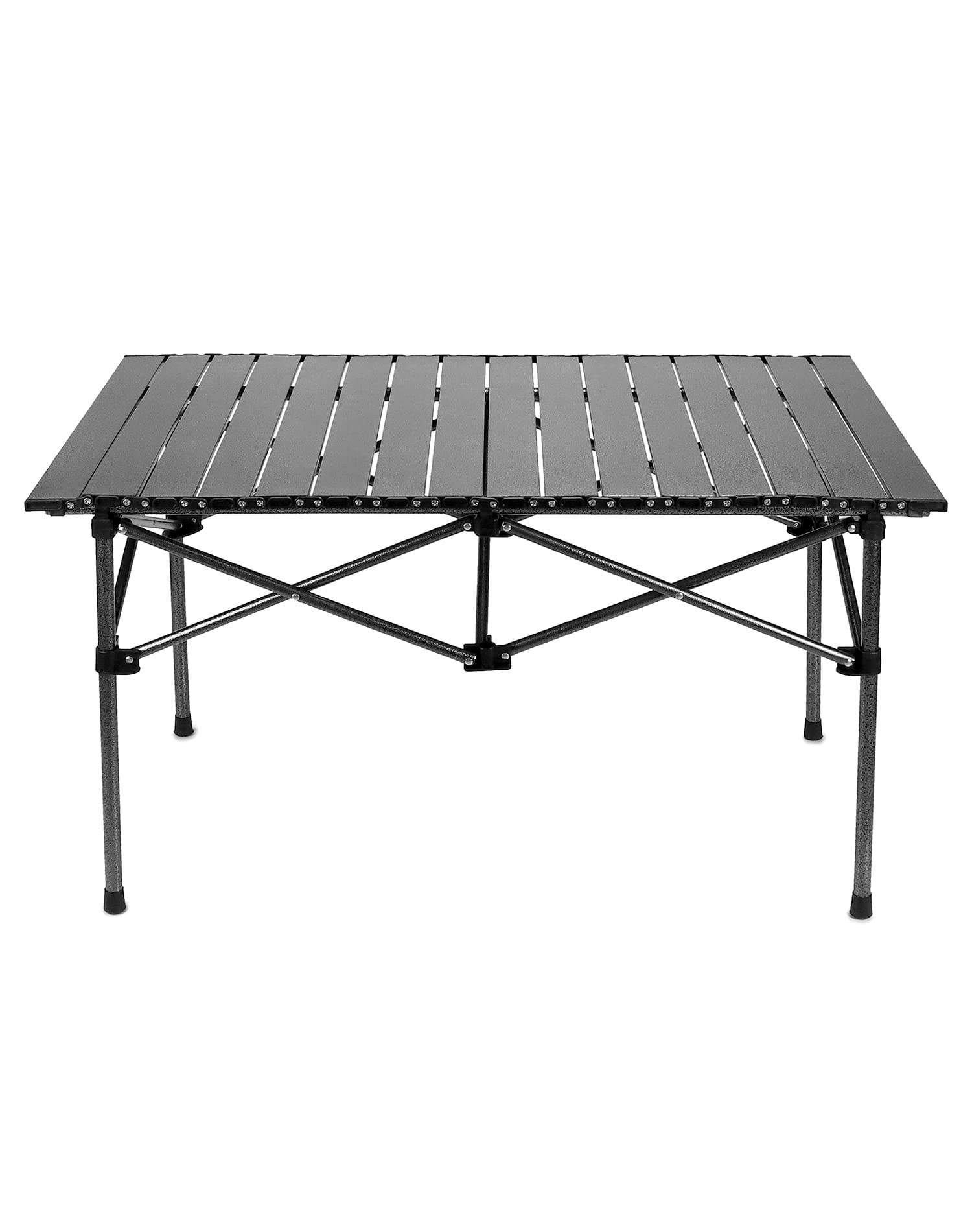 QWORK® Tavolo Pieghevole, Tavoli da campeggio pieghevoli, 95 * 55 * 50cm, Nero, Per barbecue, Viaggi, Pesca, Picnic