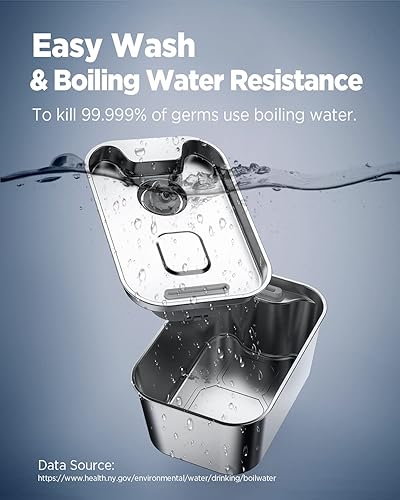 Miniatura 7 de Fuente de agua para gatos de 61 onzas1.8 L, dispensador automático de agua para perros, fuente de agua automática para mascotas con bomba