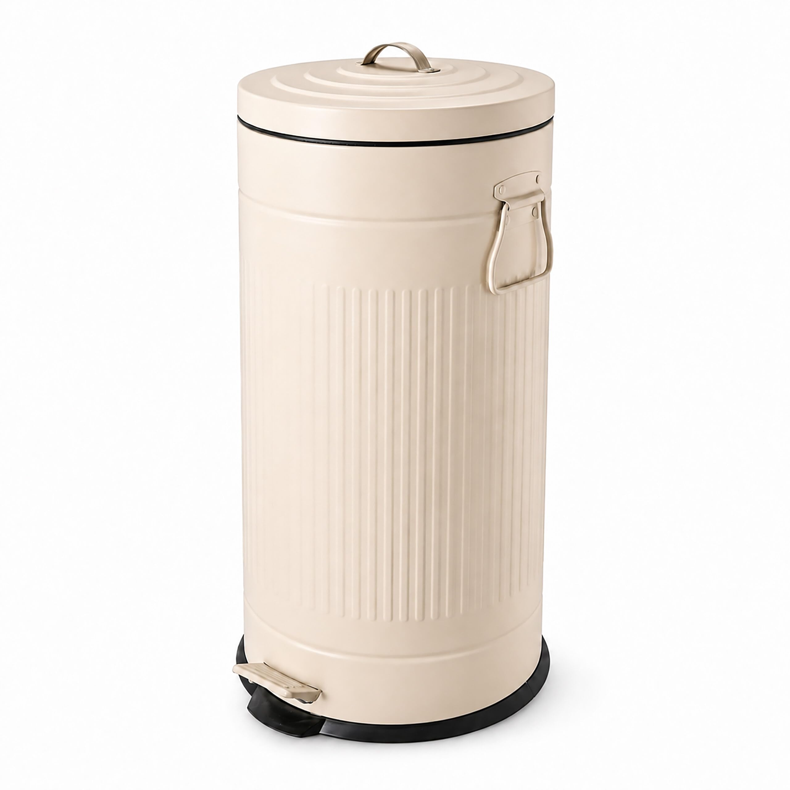 Relaxdays Cubo de basura, 30 l, cocina, cubo extraíble, beige