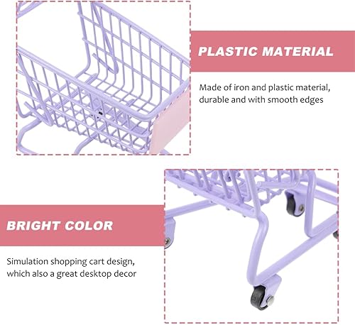 Miniatura 7 de Toddmomy 1 mini carrito de supermercado, mini carrito de compras de metal, carrito de compras de supermercado, carrito de compras, soporte de
