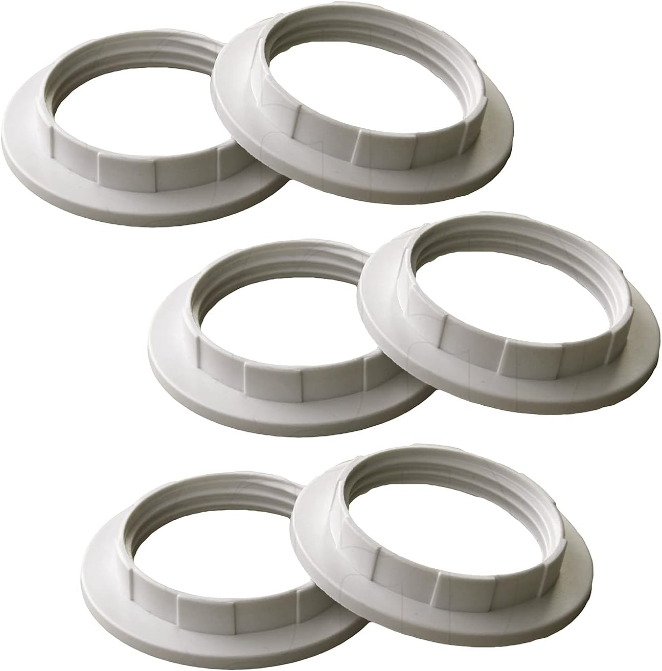 E26 E27 Lampshade Collar Ring,6 pcs of E27 Plastic Lamp Shade Reducer Ring Lamp Retaining Rings for Bedside Lamp Desk Floor Lamps Plate Light Lampshade Washer Adaptor (White, Inner 38mm)