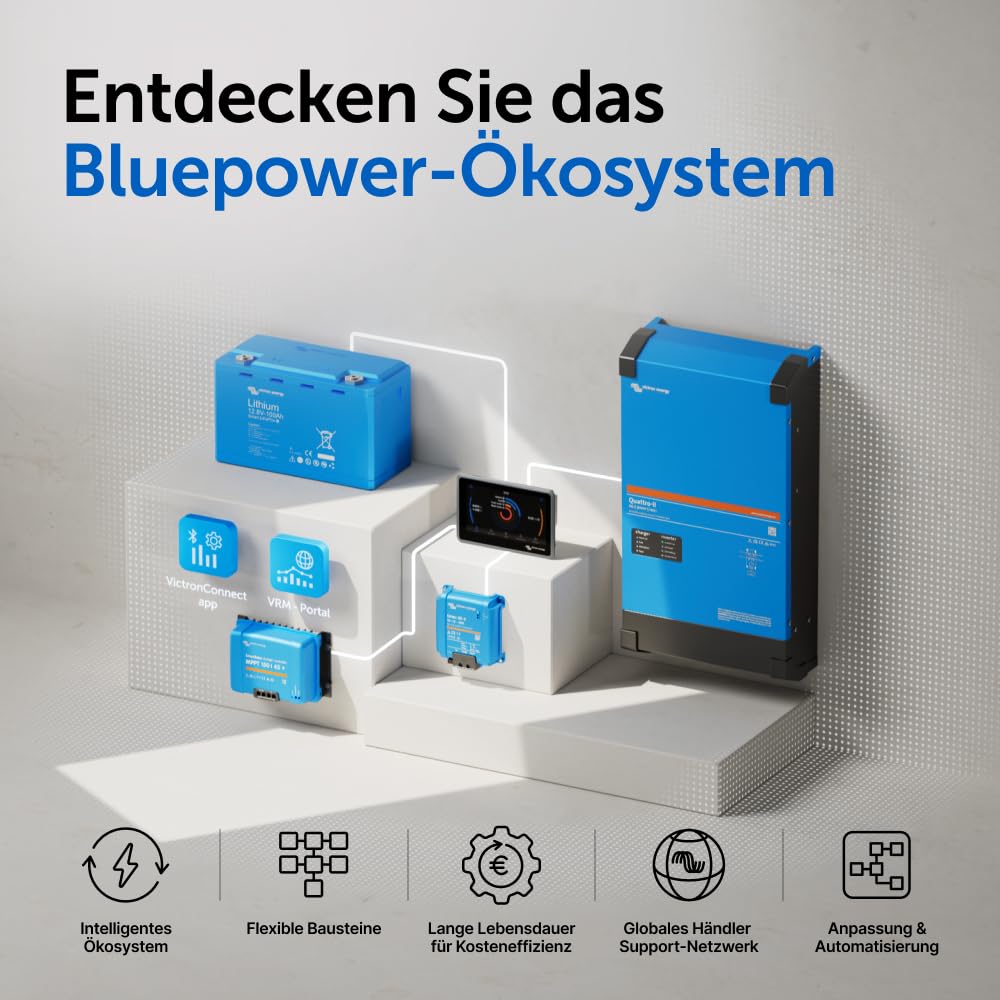 Victron Energy SmartShunt 300A - 50mV - Smart Shunt Batteriewächter (Bluetooth) | Victron Bluetooth Smart Shunt mit detaillierten In-App-Insights