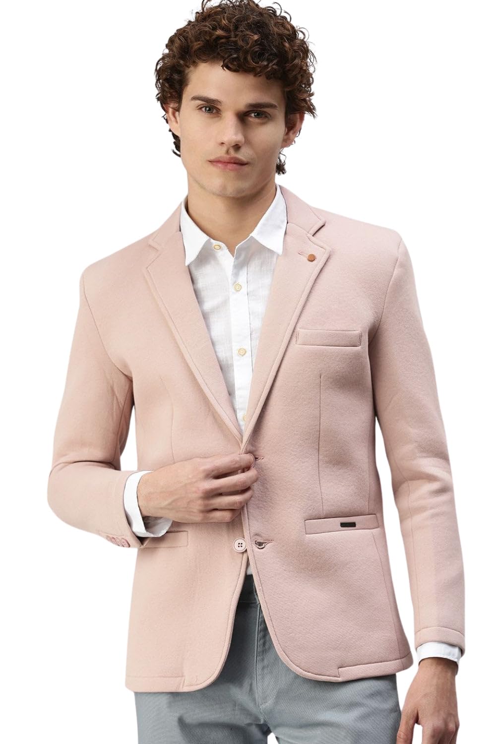 showoffff Men Solid Single Breasted Casual Blazer | Notched Lapel Full Sleeves Cotton Blazer for Mens | Slim Fit Regular Length Blazer for Men's-picture-42
