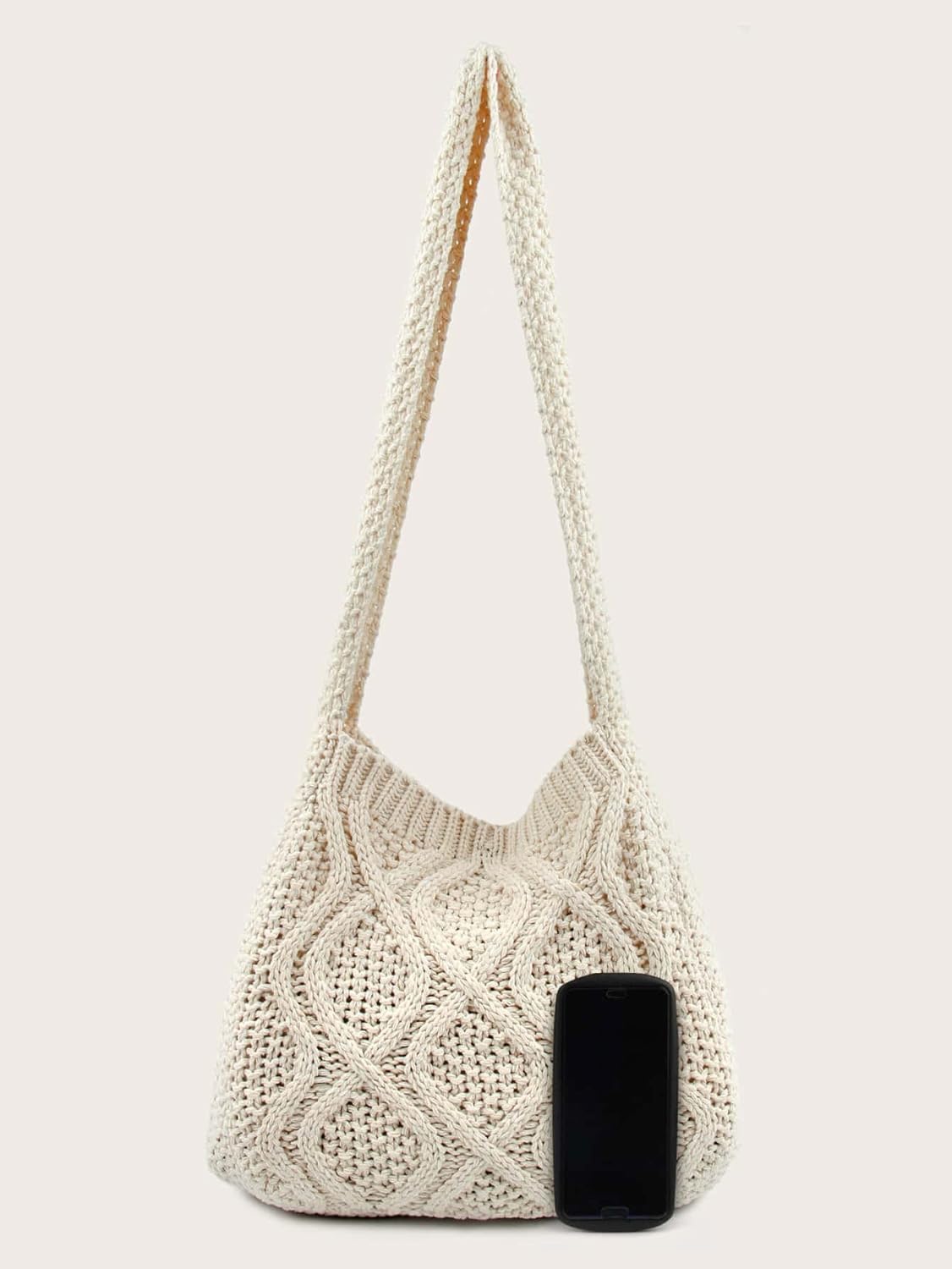 Verdusa Women's Crochet Shoulder HandBags Hobo Knitted Tote Bag Shopping Bags - Image 6
