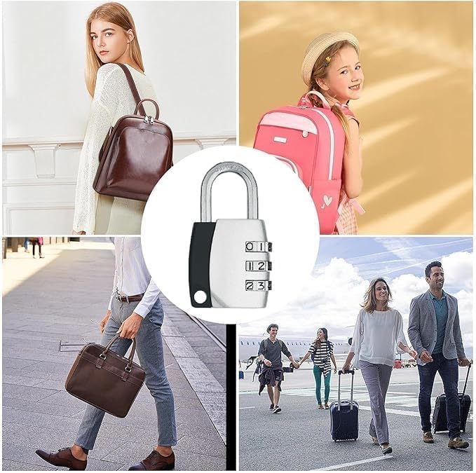 Image of Istara Combination Travel Number Lock | Portable Luggage Lock | 3 Digit Code Number Pad Lock | Sliding Combination Lock | Anti Theft Protection Tool for Luggage /Travel /Cars /Bicycles (Model-7)