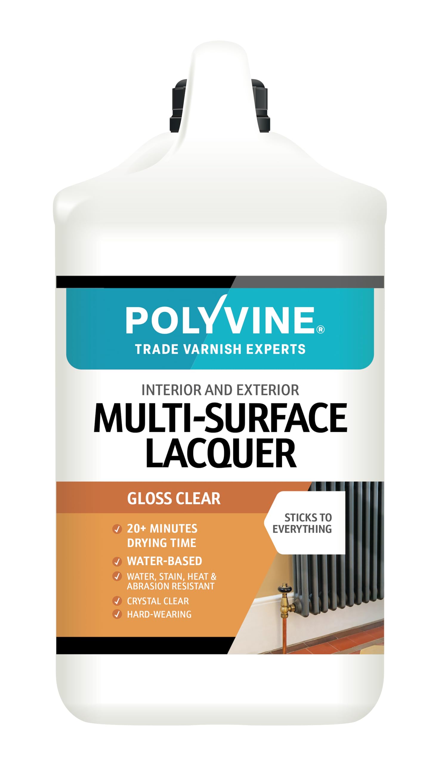 Polyvine Water Based Lacquer Gloss Finish Gallon
