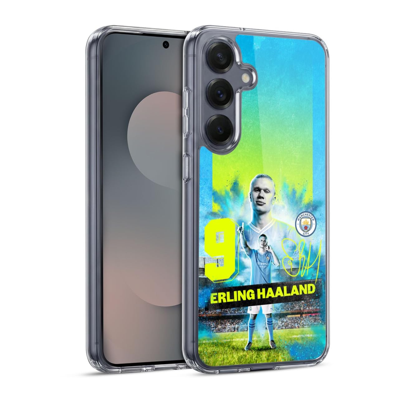 Head Case Designs Officially Licensed Manchester City Man City FC Erling Haaland 2023/24 First Team Gel Case [Military Grade Protection] Compatible with Samsung Galaxy S25 and Compatible with MagSafe