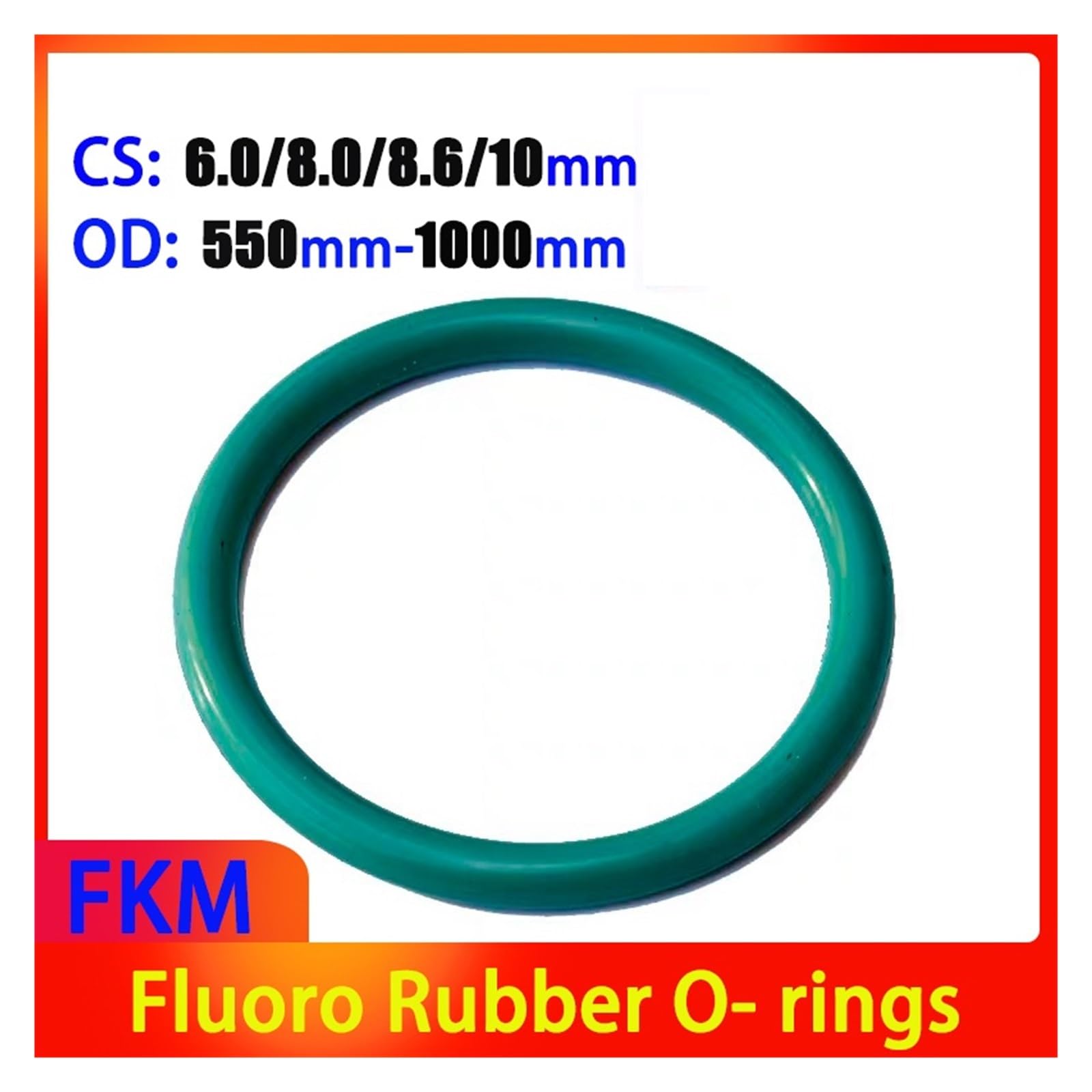 1pc CS 8.0mm OD 550mm-1000mm Anillos Tóricos De Caucho Fluorado Verde Junta Sellado Viton Anillo Circular | OD 730mm(1pcs)