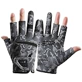 OVOY Fishing Gloves for Men Women, 3-Cut Fingers Puncture Proof...