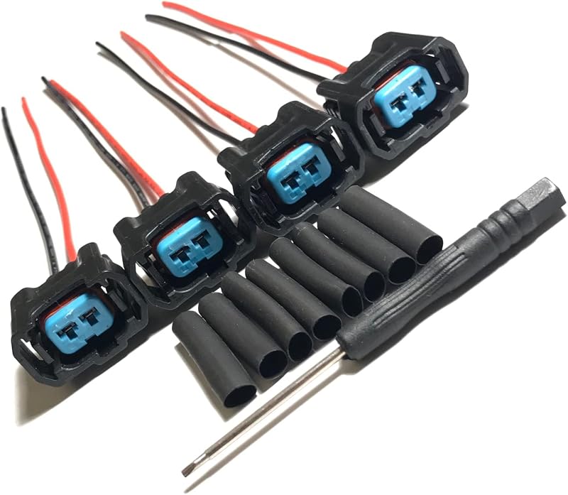 Conectores de bico injetor OBD2 PSC para Honda e Acura com motores B, D e K – Kit com 4 unidades